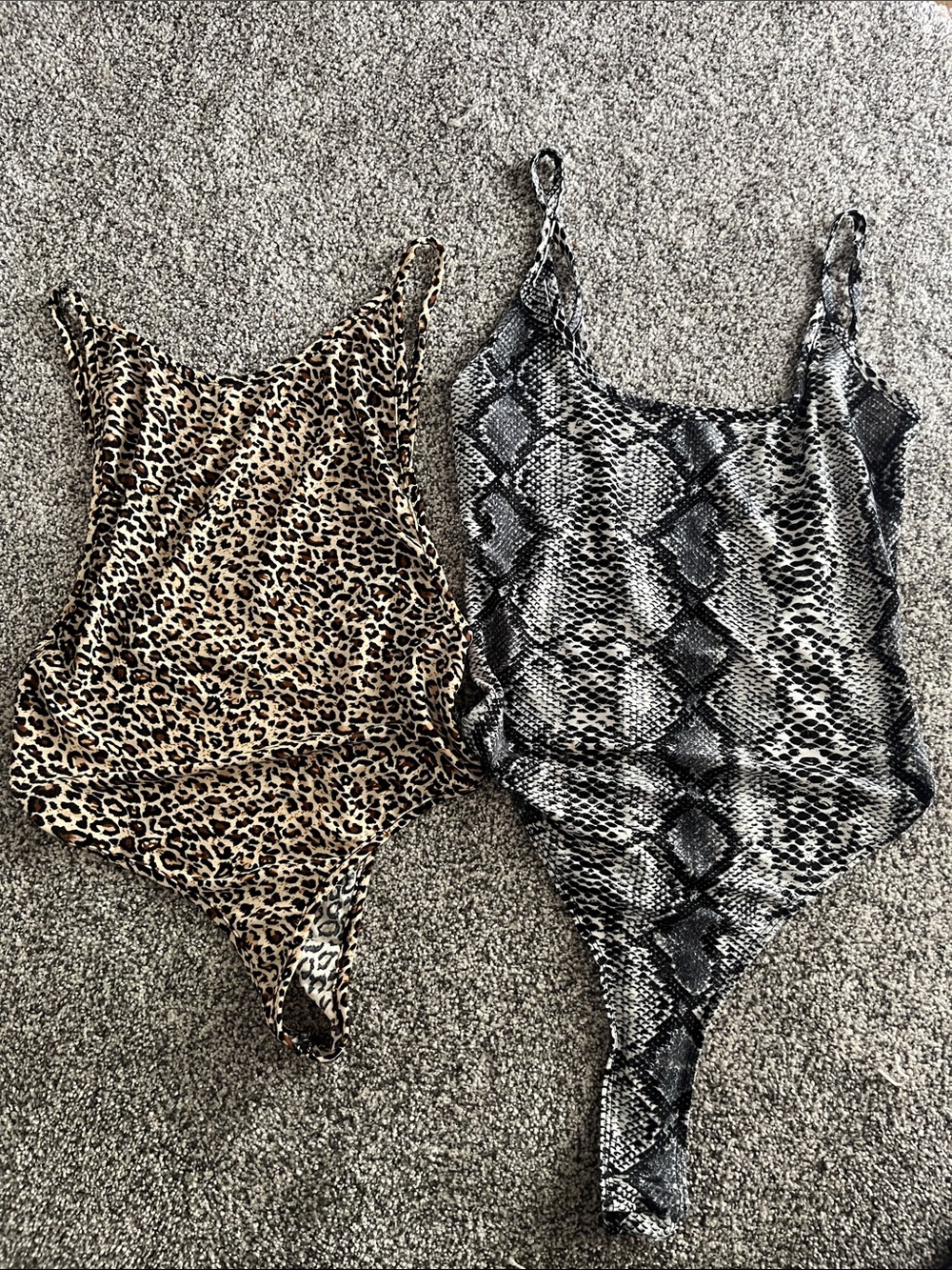 Women’s One-Piece bodysuits in leopard and snakeskin